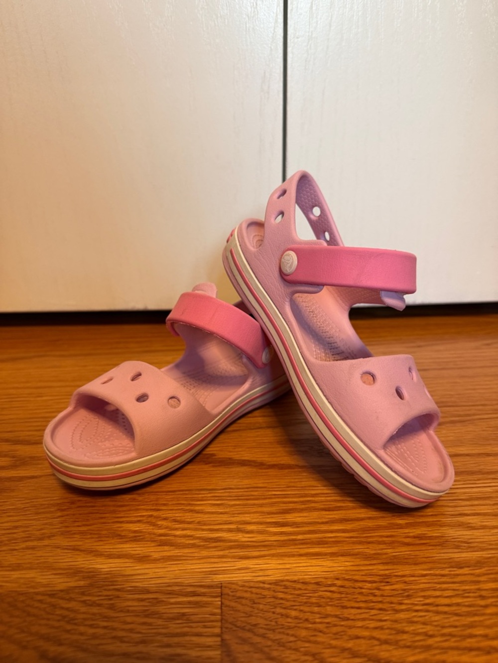 CROCS Kids Pink Open-Toe Sandals with Adjustable Strap